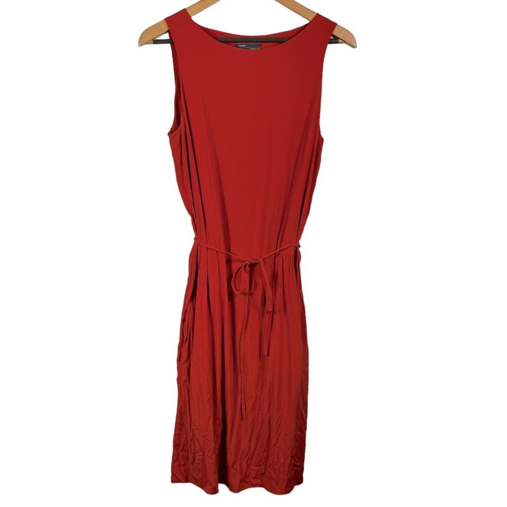 Vince Silk Blend Orange Mini Dress Size Small